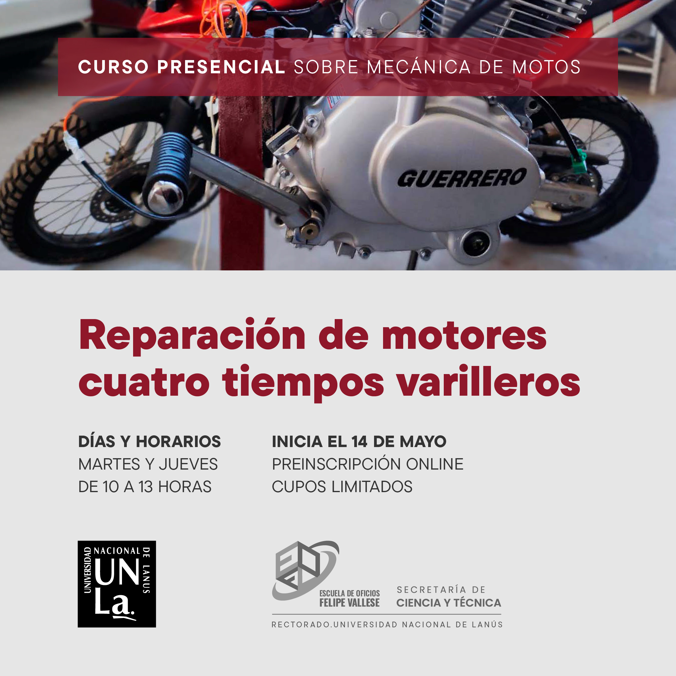 Reparación de motores cuatro tiempos varilleros